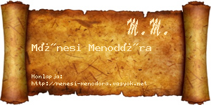 Ménesi Menodóra névjegykártya